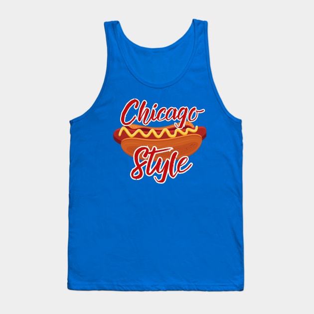 Chicago Style Hot Dog Tank Top by Illustradise